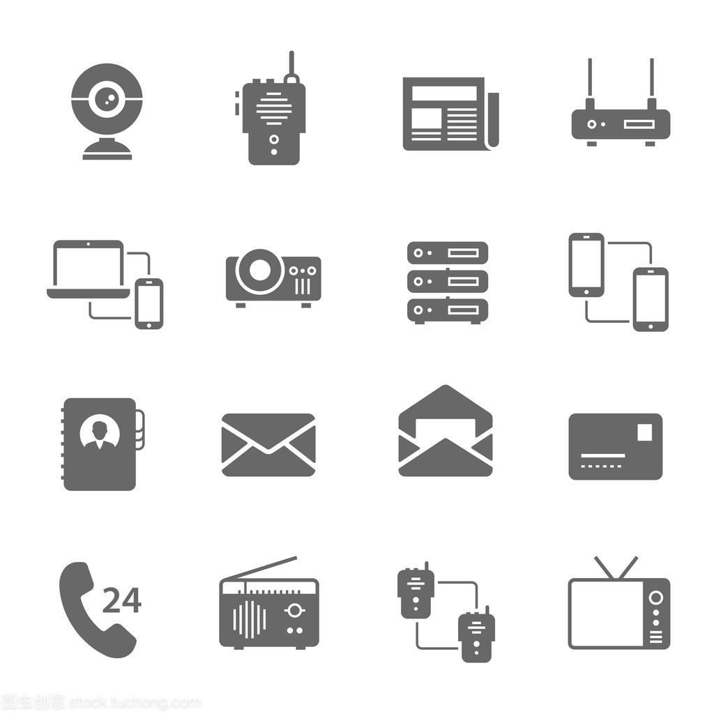 通訊設(shè)備圖標(biāo)集 連接世界的視覺(jué)語(yǔ)言